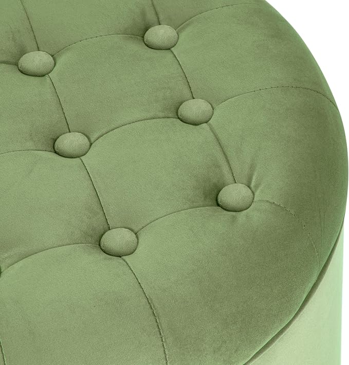 HomePop by Kinfine Fabric Upholstered Round Storage Ottoman - Image 8