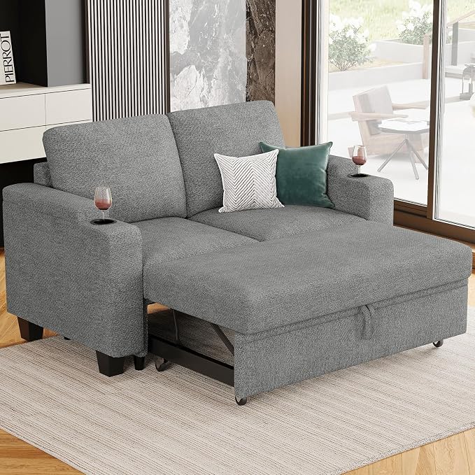 Belffin Chenille Sectional Sleeper Sofa - Image 7