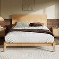 Merax Queen Size Bamboo Platform Bed, Mid-Century Modern Bed Frame by Merax