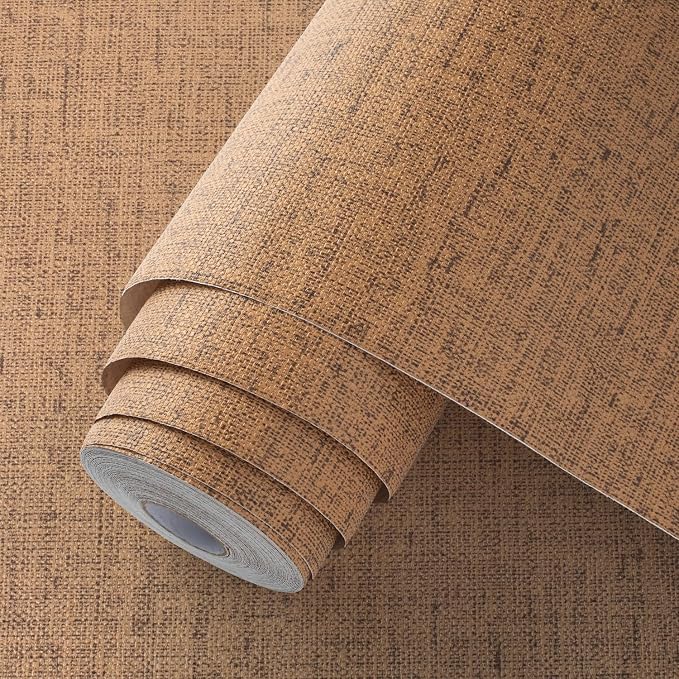 Brown Grasscloth Wallpaper Peel and Stick Contact Paper Textured Removable - Image 6