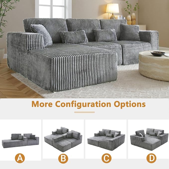 110” Modular Sectional Sofa, Cloud Sectional Couch - Image 5