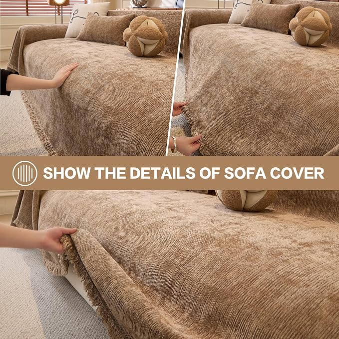 DREAMINGO Chenille Sofa Cover Washable Pet Couch Protector Cover Textured Couch - Image 4
