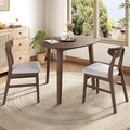P PURLOVE Modern 3 Piece Table Set, Triangular Table and 2 Curved Wood Chairs by PPURLOVE