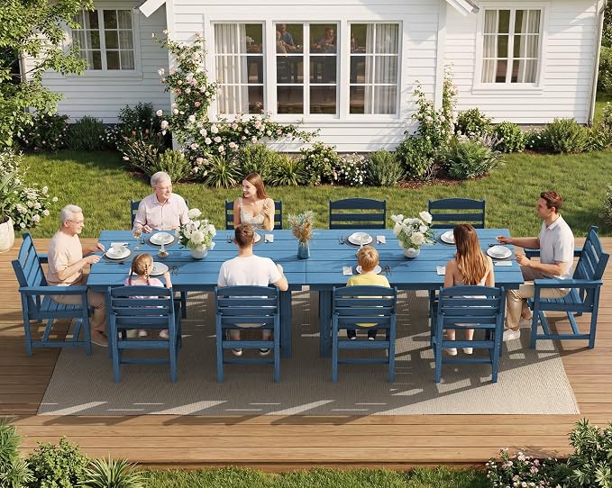SERWALL Patio Dining Sets for 10 Person, HDPE Dining Set - Image 7