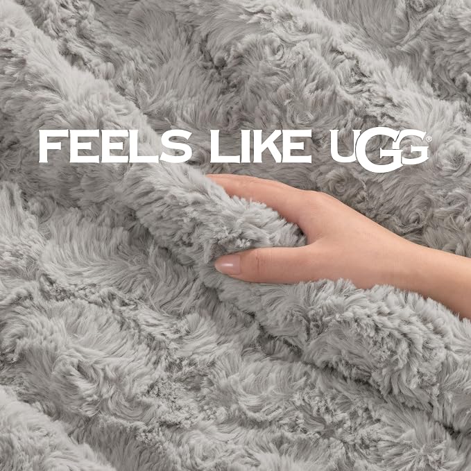 UGG Adalee Faux Fur Full/Queen Blanket, Double-Sided Fluffy Blanket, Cozy - Image 5