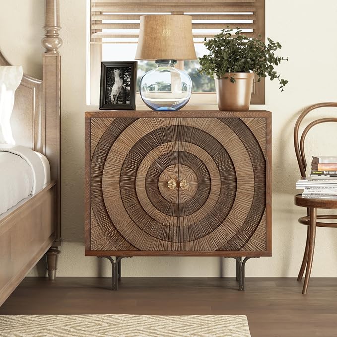 Aoikax Farmhouse 2-Door Storage Cabinet, Accent Wooden Storage Cabinet - Image 7