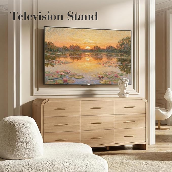 Curved 9-Drawer Dresser for Bedroom, Vanity Desk TV Stand for Living Room - Image 5
