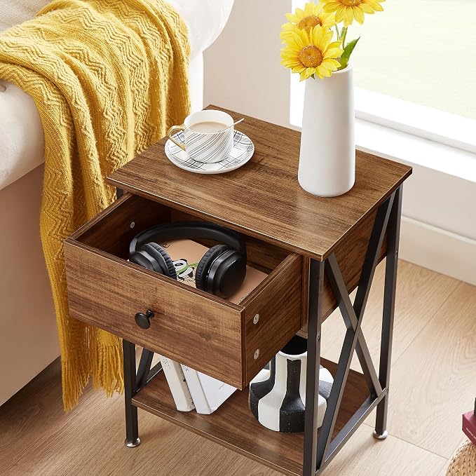 VECELO Nightstands Set of 2, Modern Bedside End Tables, Night Stands - Image 7
