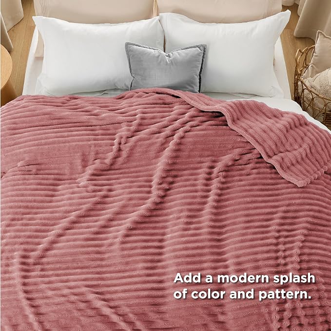Bedsure GentleSoft Dusty Pink California King Size Blanket - Image 5