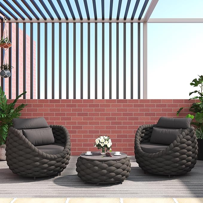 TWT 6-Piece Patio Furniture Set, Modern Outdoor Conversation Set Aluminum - Image 8