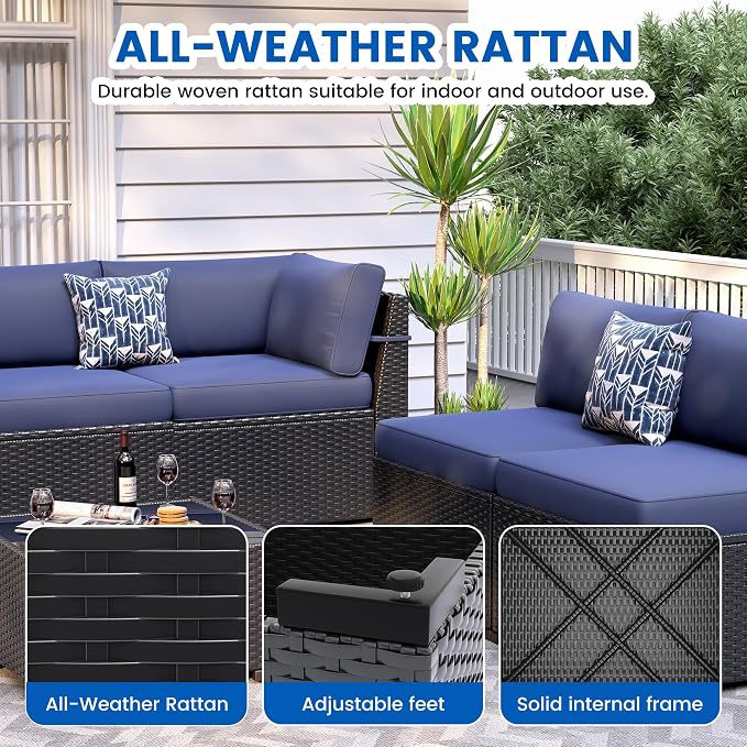 Patio Furniture Sets, 7-Piece Outdoor Patio Furniture - Image 4