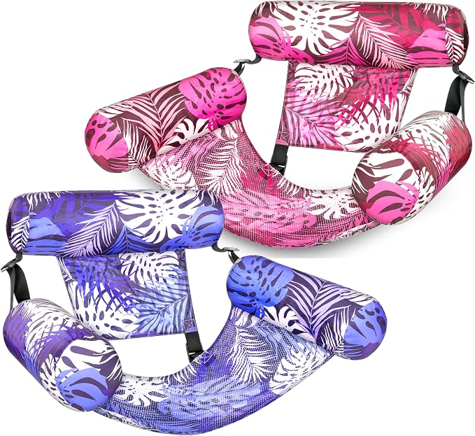 SLOOSH Inflatable Pool Floats Adult, 2 Packs Floating Lounge Chairs, Blow up by Sloosh