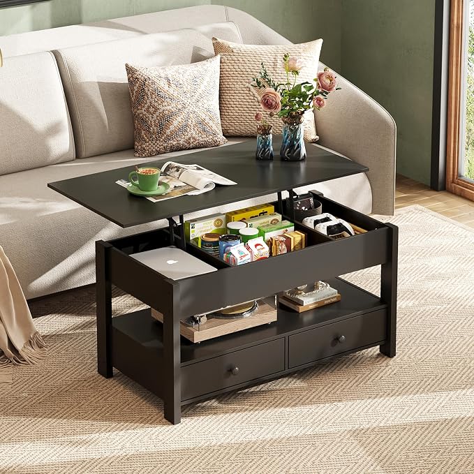WLIVE Coffee Table, Lift Top Coffee Table - Image 2