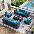 Aoxun 10 Piece Patio Furniture Set Wicker Rattan Patio Sectional Sofa Set by Aoxun