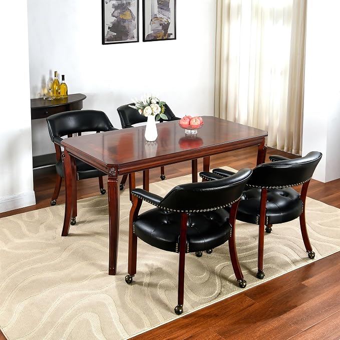 59”Farmhouse Dining Table with Carved Legs, Rectangular Kitchen Table - Image 9
