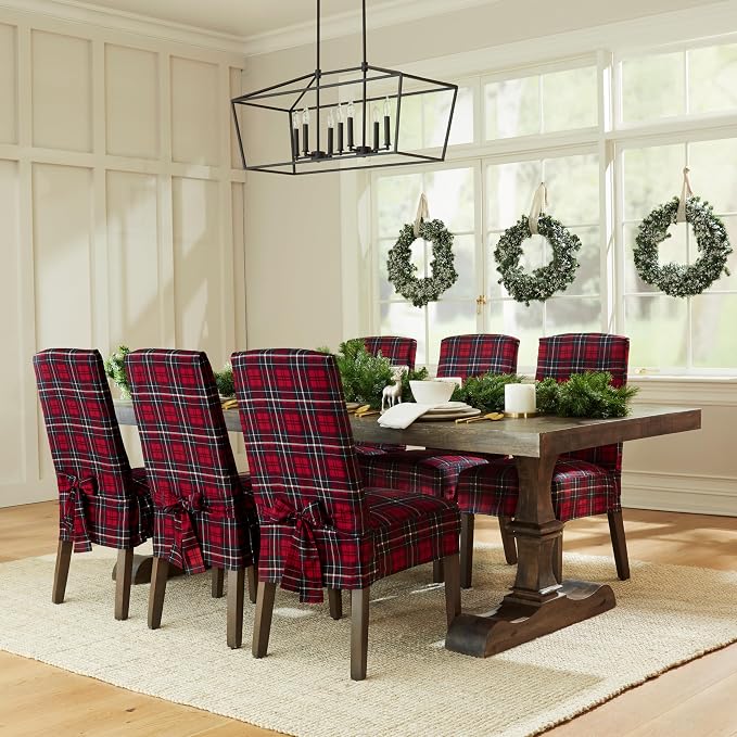SureFit Cove Cotton Canvas Short Dining Room Chair Covers, Dining Chair Cover - Image 4