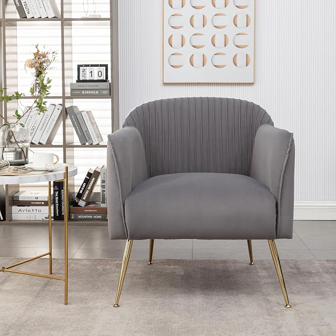 Container Furniture Direct Contemporary Velvet Accent Chairs - Image 2
