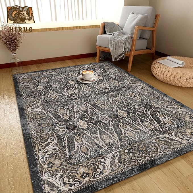 Washable Area Rug 4' x 6' Vintage Traditional Persian Mat - Image 4