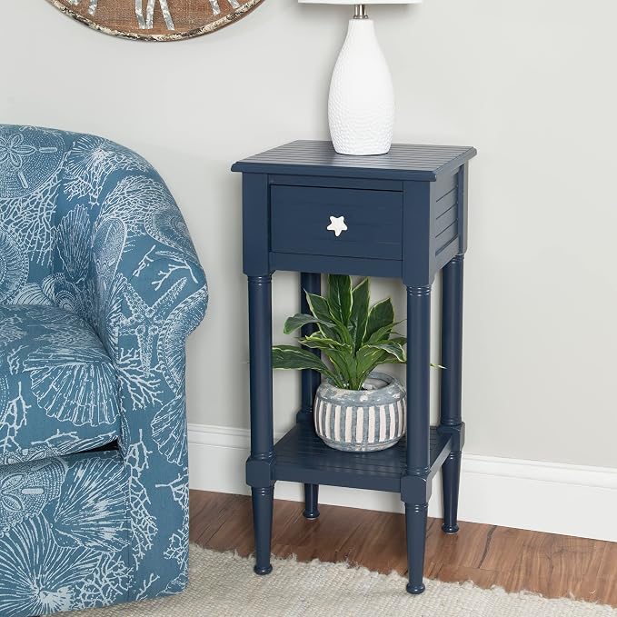 Linon Raleigh Navy Small Accent Table - Image 2