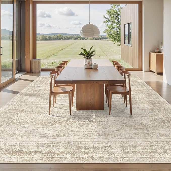 Soalmost 10x14 Area Rugs for Living Room, Non Slip Machine Washable Vintage Rugs - Image 8