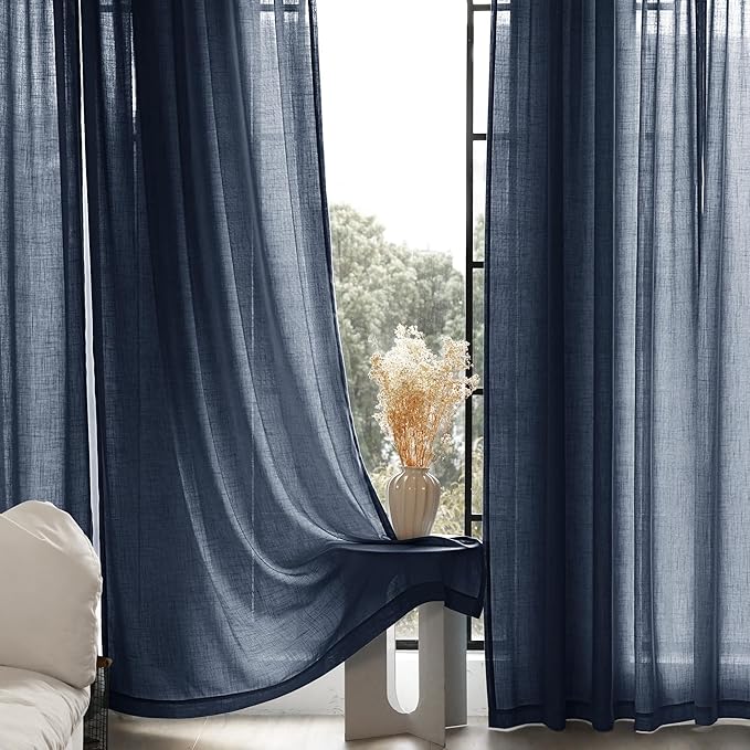 Navy Blue Curtains 90 inch Length - Image 4