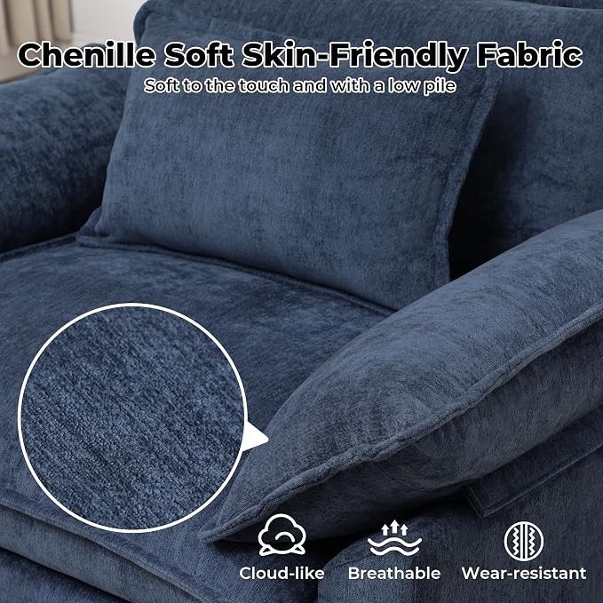Modern Oversized Accent Chair, Chenille Cloud Sofa Chair - Image 5