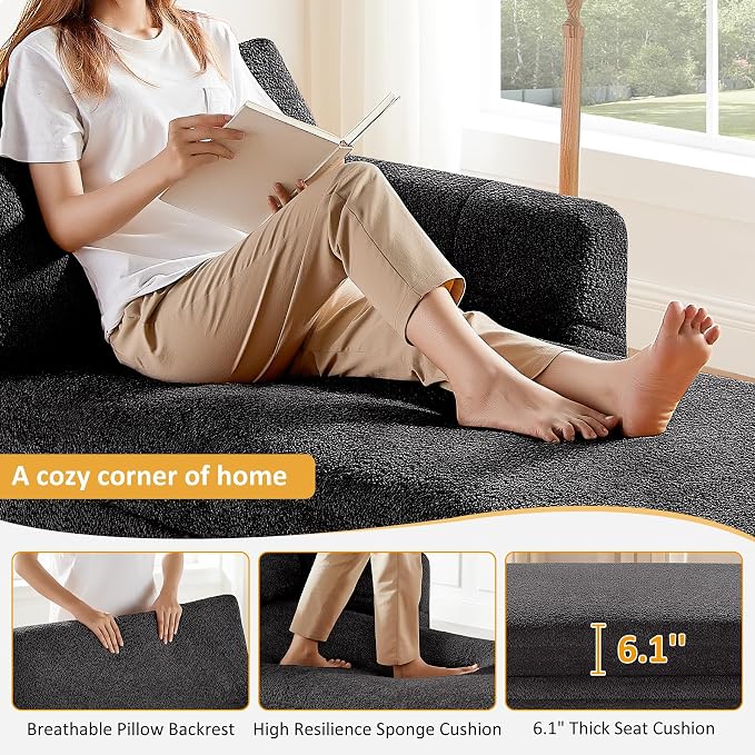VANOMi Oversized 70.47'' Chaise Lounge Chair Indoor, Modern Upholstered Sofa Bed - Image 3