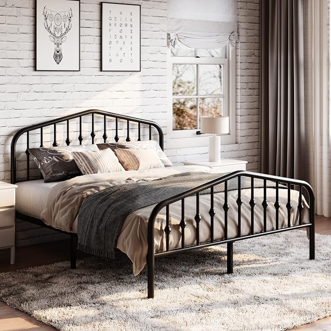 SHA CERLIN Queen Size Metal Platform Bed Frame - Image 3