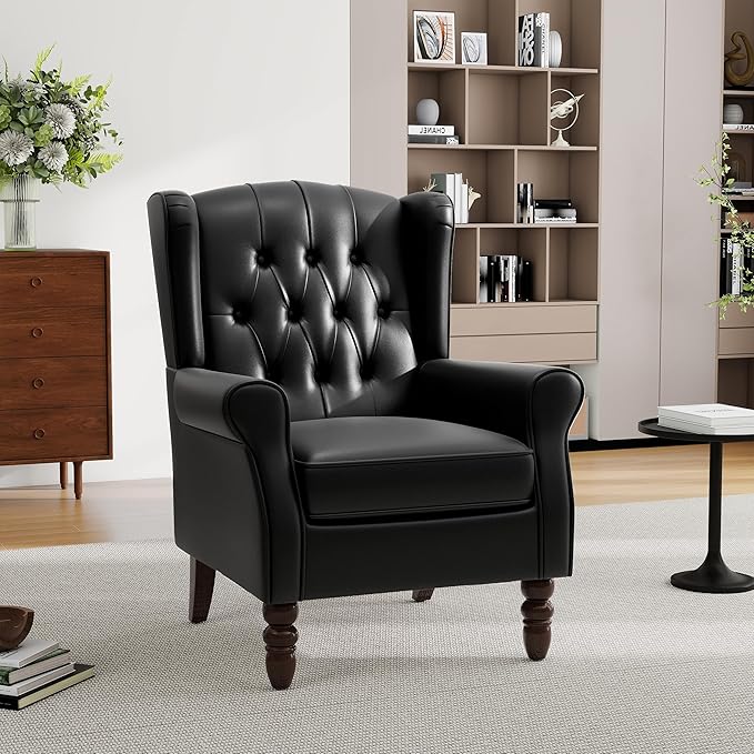 Mid-Century Modern Wingback Accent Chair by PiaRicco