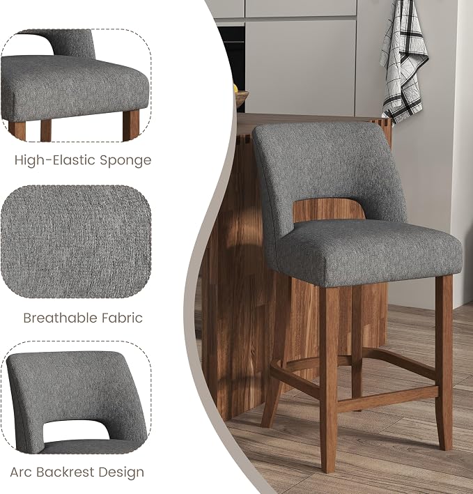 VKNOW Bar Stools Set of 6, Modern Counter Stools - Image 5