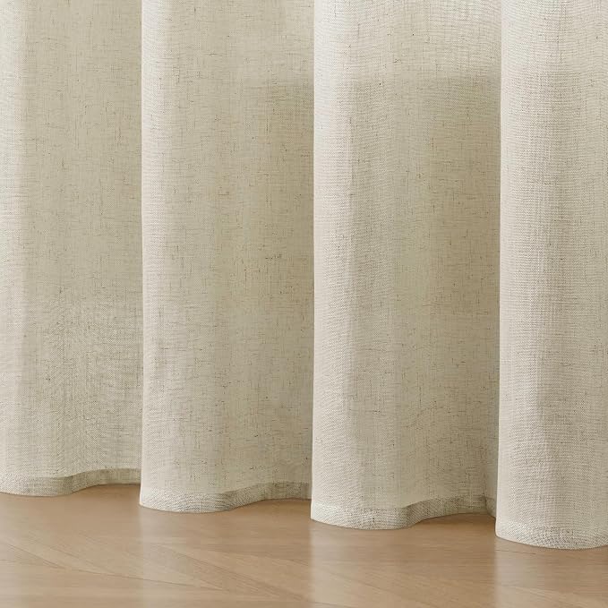 Joydeco Linen Curtains 96 Inch Length 2 Panel Sets, Light Filtering Curtains - Image 7