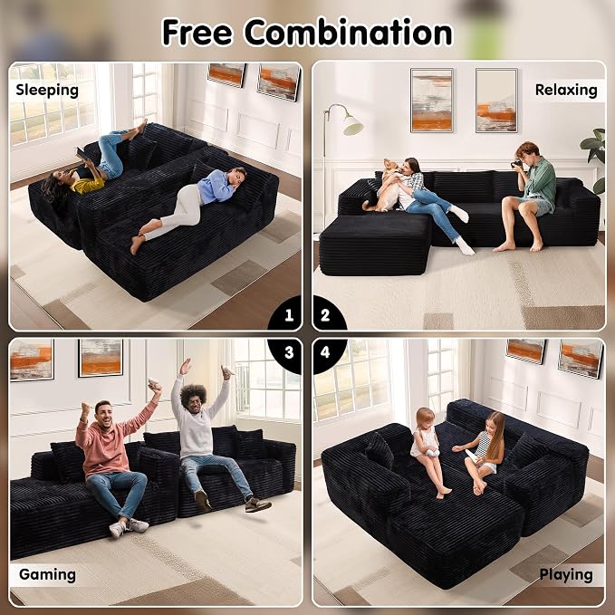 ovios 104" Cloud Boneless Couch - Image 6