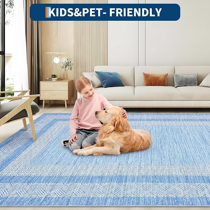 GarveeHome 10x13 Large Washable Geometric Area Rug Non Slip Non Shedding Floor - Image 6