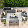 ovios 12 Pieces Patio Furniture Set, Outdoor Wicker Sectional Sofa by OVIOS