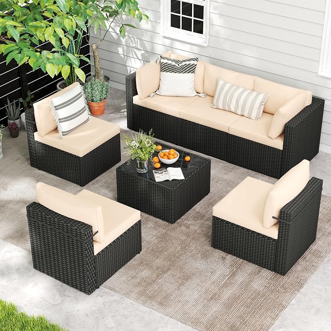 7-Piece Outdoor Sectional Sofa Set, Weather-Resistant Patio Furniture Set by PATIOPIA