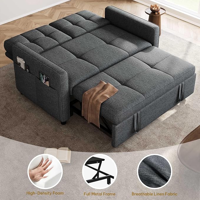 DWVO 55" Convertible Sofa Bed, 3-in-1 Sleeper Sofa - Image 5