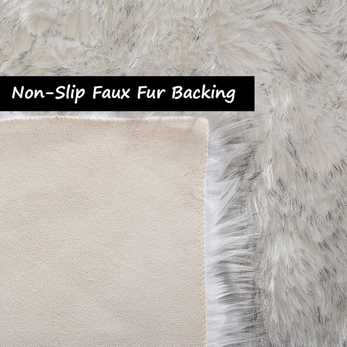 Goolela Sheepskin Area Rug 6x9 Fluffy Fuzzy Furry Faux Fur Rug - Image 5