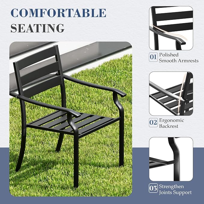 HOMREST 5 Piece Outdoor Patio Dining Set - Image 8