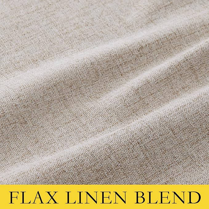 NICETOWN Oatmeal Vintage Open Linen Weave Flax Thermal Curtains, 100% Blackout - Image 8