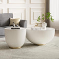 SSLine Bowl-Shape Coffee Table Set of 2 Modern Sintered Stone Top Nesting by SSLine