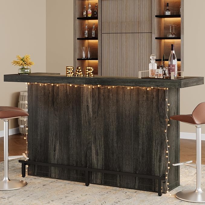 Tribesigns 4-Tier Bar Table, 70.9-Inch Large Wooden Home Bar Unit - Image 3