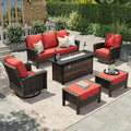 HERA'S HOUSE Red Patio Furniture Set, 6-Piece Outdoor Seating Conversation Sets by HERASHOUSE