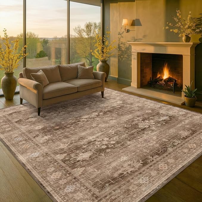 Hazo Haus Boho Taupe Brown Living Room Rug 8x10 - Image 8