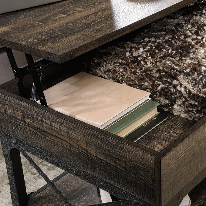 Sauder Steel River Rustic Industrial Style Lift Top Coffee Table, Coated Metal - Image 8