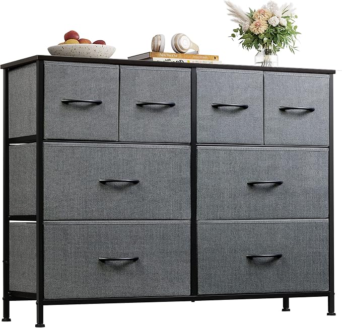 WLIVE Dresser for Bedroom with 8 Drawers, Wide Fabric Dresser for Storage and by WLIVE
