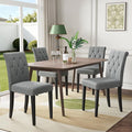 Welzona Upholstered Dining Chairs Set of 4, Button Tufted Parsons Dining Chair by WelzonaDirect