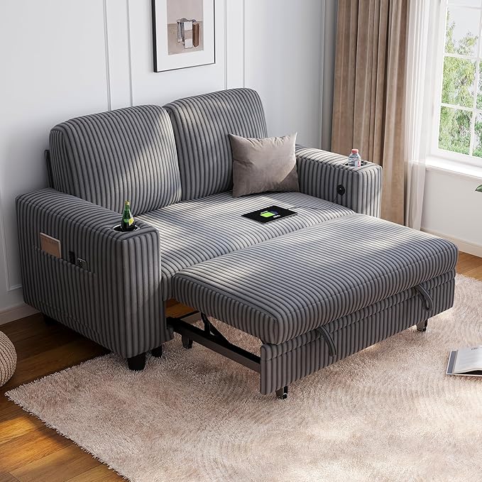 LINSY HOME Sectional Sleeper Sofa Pull Out Couches by LINSYHOME
