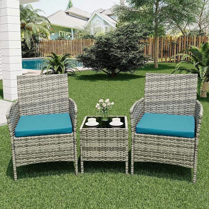 GarveeLife 3 Piece Patio Furniture Set, Rattan Outdoor Furniture - Image 7