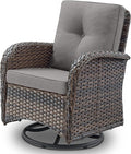 Belord Patio Furniture Swivel Glider PE Wicker Chairs, Outdoor Swivel Rocker by Belord