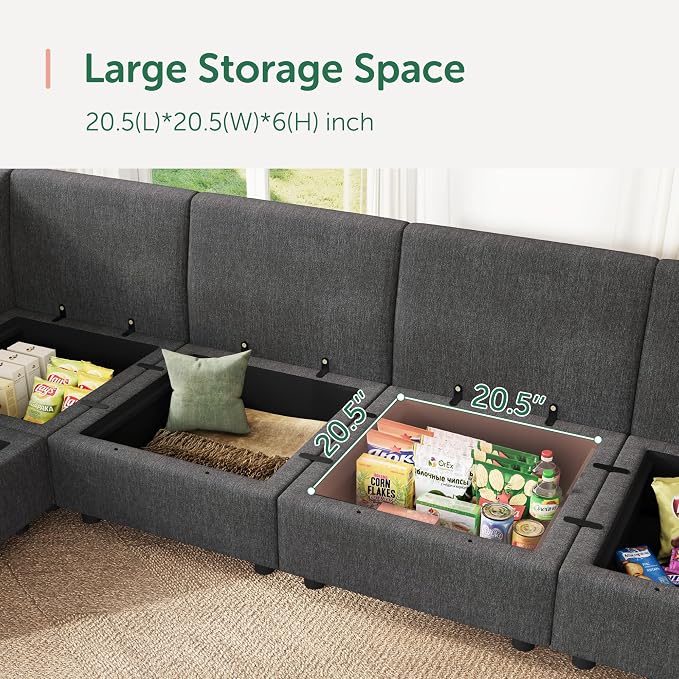 HONBAY Modular Sectional Sofa L Shaped Sectional Couch - Image 5